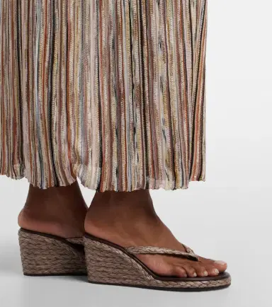 Ancient Greek Sandals Etheria raffia wedge thong sandals | Thumbnail 6