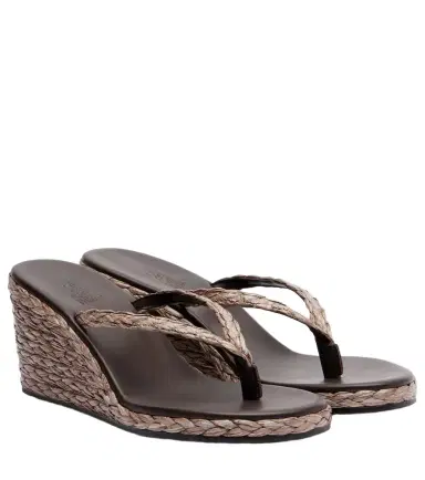 Ancient Greek Sandals Etheria raffia wedge thong sandals | Thumbnail 1