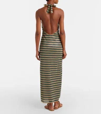 Oseree Oséree Lumière striped halterneck maxi dress | Thumbnail 2