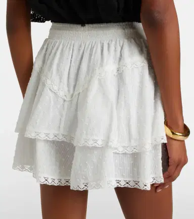 Poupette St Barth Thia embroidered tiered cotton shorts | Thumbnail 4