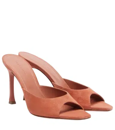 Amina Muaddi Alexa suede mules | Thumbnail 1 Amina Muaddi Alexa suede mules | Thumbnail 1