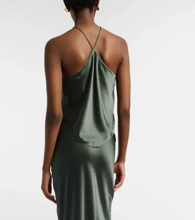 The Sei Halterneck silk charmeuse top | Thumbnail 2