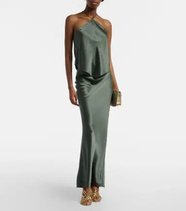 The Sei Halterneck silk charmeuse top | Thumbnail 5