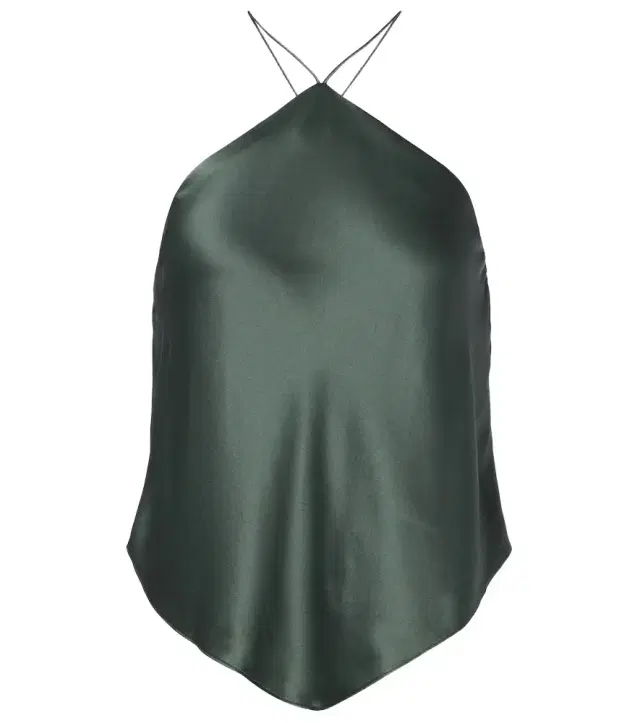 Halterneck silk charmeuse top