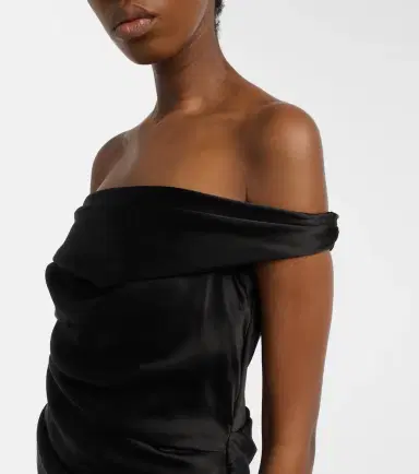 The Sei Bardot off-shoulder silk charmeuse gown | Thumbnail 2 The Sei Bardot off-shoulder silk charmeuse gown | Thumbnail 2
