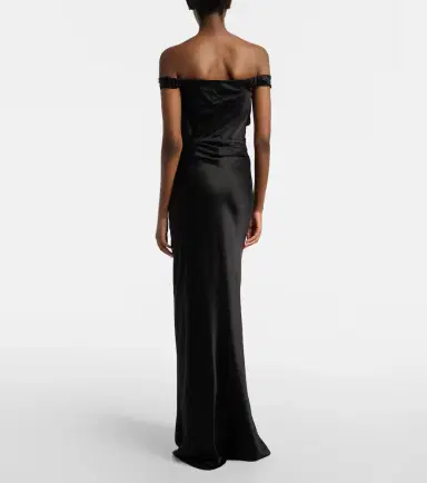 The Sei Bardot off-shoulder silk charmeuse gown | Thumbnail 5 The Sei Bardot off-shoulder silk charmeuse gown | Thumbnail 5