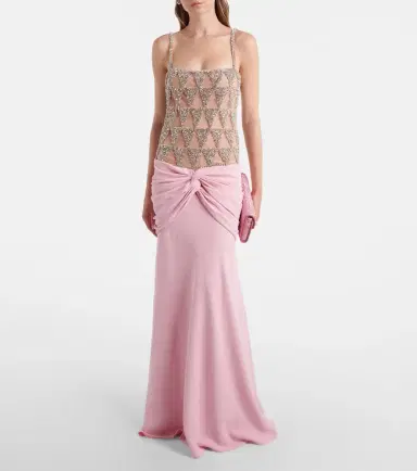Costarellos Embellished draped gown | Thumbnail 5