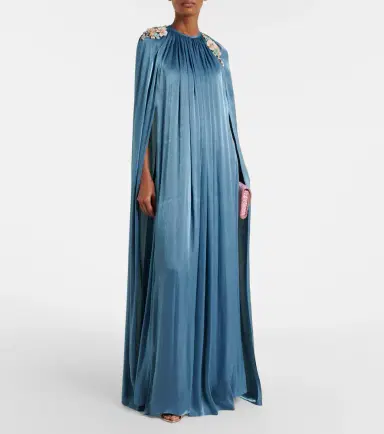 Costarellos Embellished pleated caped bustier gown | Thumbnail 6 Costarellos Embellished pleated caped bustier gown | Thumbnail 6