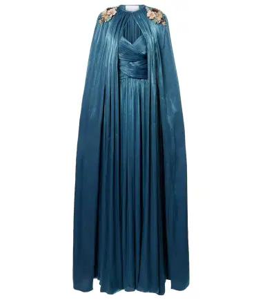 Costarellos Embellished pleated caped bustier gown | Thumbnail 1 Costarellos Embellished pleated caped bustier gown | Thumbnail 1