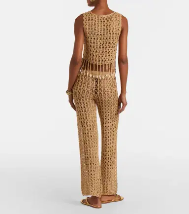 Anna Kosturova Crochet cotton wide-leg pants | Thumbnail 5