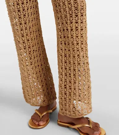 Anna Kosturova Crochet cotton wide-leg pants | Thumbnail 6