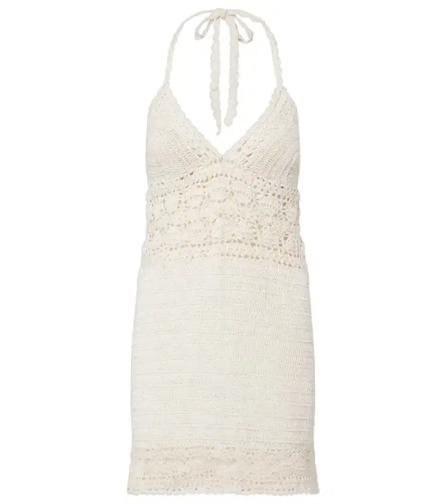 Filigree crochet cotton minidress