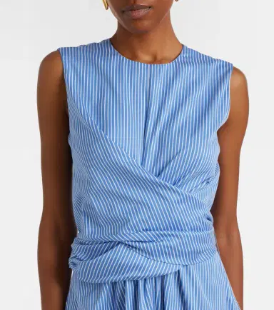 Altuzarra Penny draped striped cotton midi dress | Thumbnail 2