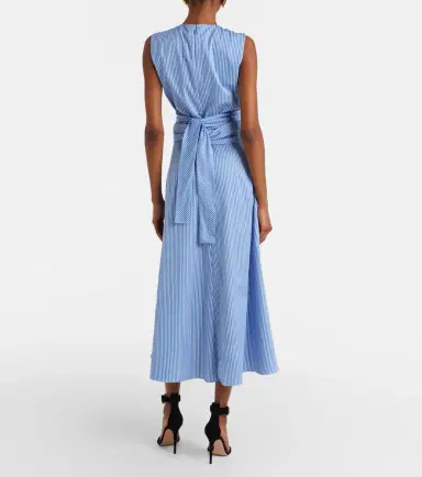 Altuzarra Penny draped striped cotton midi dress | Thumbnail 5