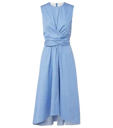 Altuzarra Penny draped striped cotton midi dress | Thumbnail 1