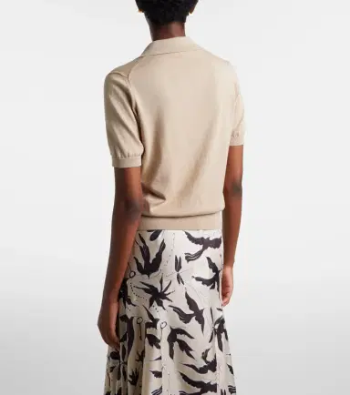 Altuzarra Clay cropped cotton and silk polo sweater | Thumbnail 4 Altuzarra Clay cropped cotton and silk polo sweater | Thumbnail 4