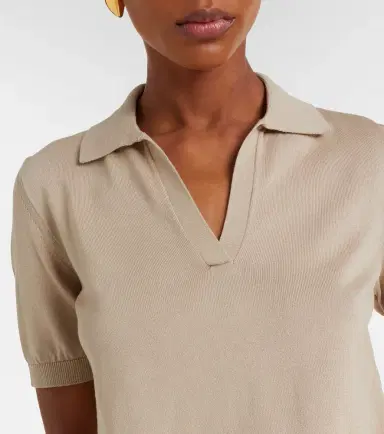 Altuzarra Clay cropped cotton and silk polo sweater | Thumbnail 5 Altuzarra Clay cropped cotton and silk polo sweater | Thumbnail 5