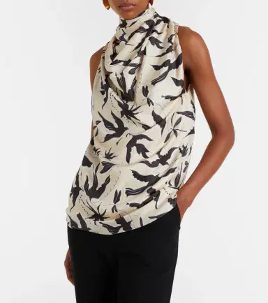 Altuzarra Sleary draped printed silk top | Thumbnail 2