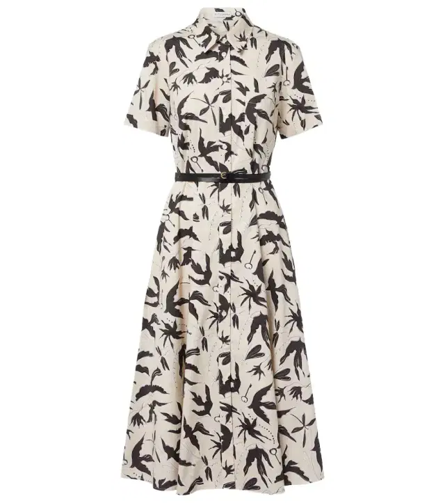Kiera printed cotton-blend shirt dress
