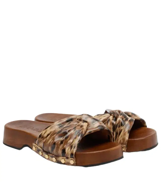 Ganni Tia leopard-print clogs