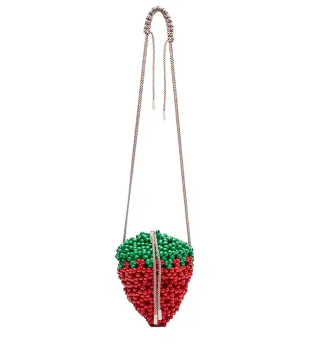 Alemais Alémais Strawberry Mini beaded crossbody bag