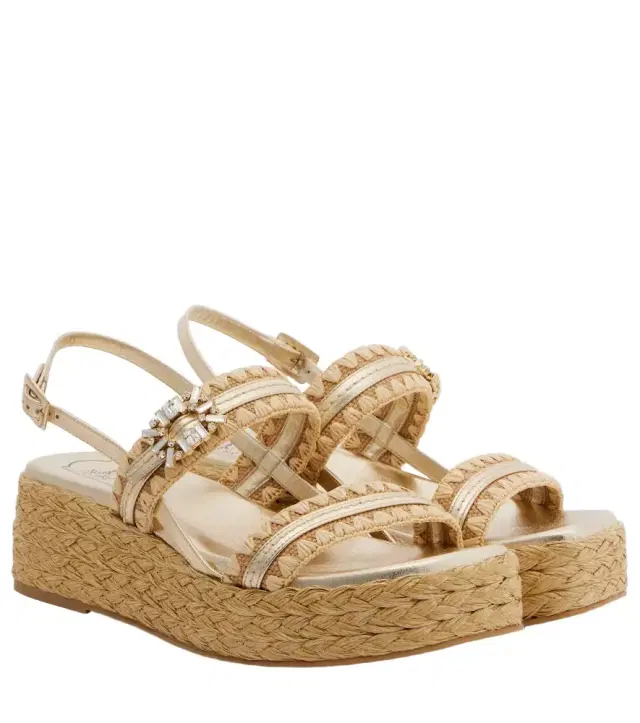 Roger Vivier Embellished platform espadrille sandals