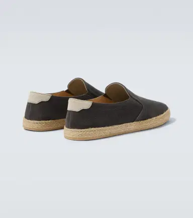 Brunello Cucinelli Jute-trimmed suede slip-on shoes | Thumbnail 2
