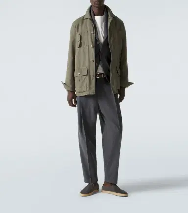 Brunello Cucinelli Jute-trimmed suede slip-on shoes | Thumbnail 3