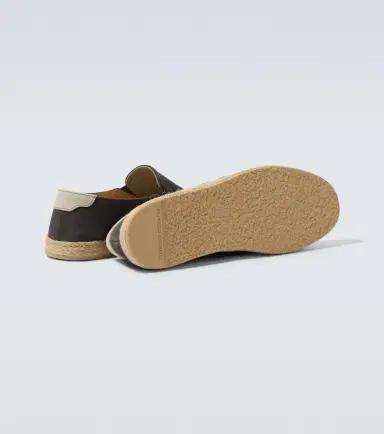 Brunello Cucinelli Jute-trimmed suede slip-on shoes | Thumbnail 5