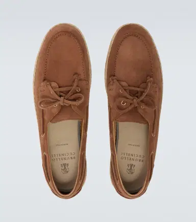 Brunello Cucinelli Jute-trimmed suede boat shoes | Thumbnail 2 Brunello Cucinelli Jute-trimmed suede boat shoes | Thumbnail 2
