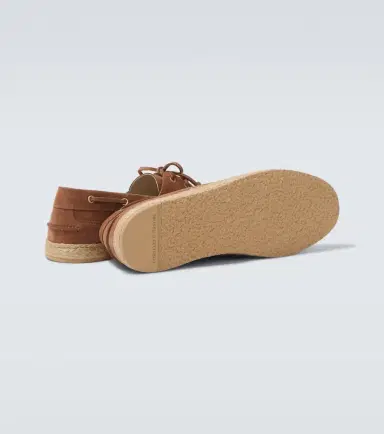 Brunello Cucinelli Jute-trimmed suede boat shoes | Thumbnail 3 Brunello Cucinelli Jute-trimmed suede boat shoes | Thumbnail 3