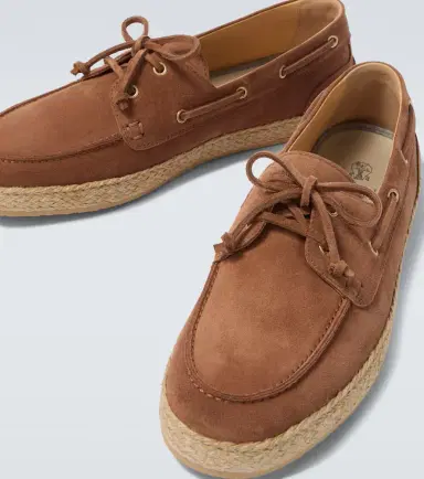 Brunello Cucinelli Jute-trimmed suede boat shoes | Thumbnail 4 Brunello Cucinelli Jute-trimmed suede boat shoes | Thumbnail 4