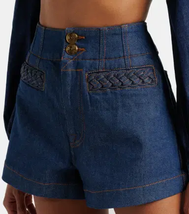 Zimmermann Aster high-rise denim shorts | Thumbnail 3 Zimmermann Aster high-rise denim shorts | Thumbnail 3