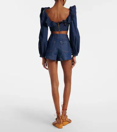 Zimmermann Aster high-rise denim shorts | Thumbnail 5 Zimmermann Aster high-rise denim shorts | Thumbnail 5