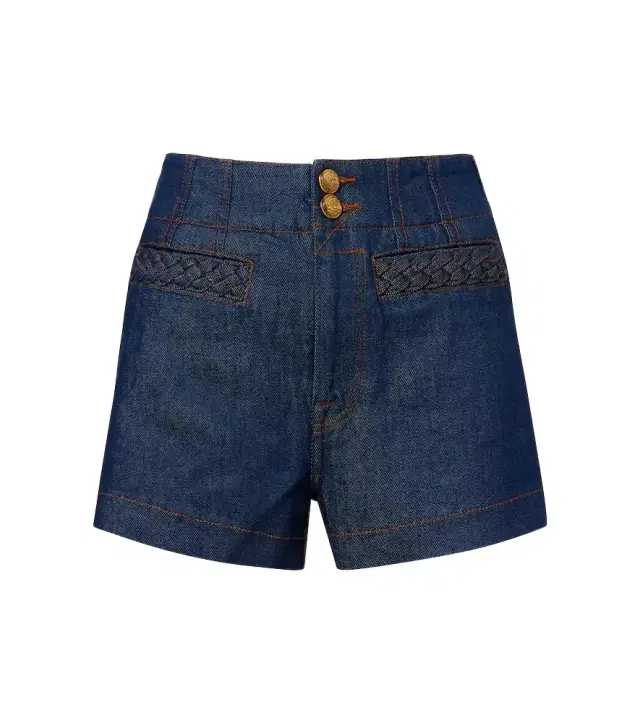 Aster high-rise denim shorts