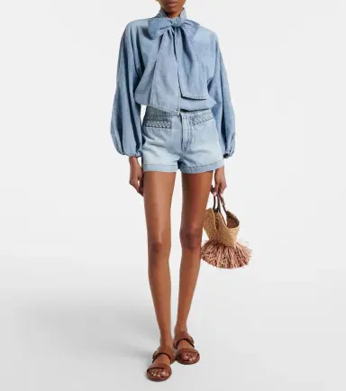 Zimmermann Indra high-rise denim shorts | Thumbnail 3 Zimmermann Indra high-rise denim shorts | Thumbnail 3