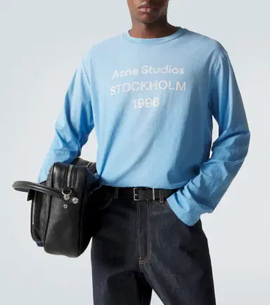 Acne Studios Distressed cotton-blend jersey T-shirt | Thumbnail 6