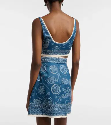 ALÉMAIS Alémais Lucky printed linen crop top | Thumbnail 2 ALÉMAIS Alémais Lucky printed linen crop top | Thumbnail 2