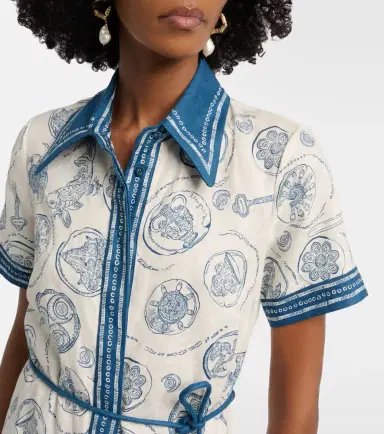 Alemais Alémais Lucky belted printed linen shirt dress | Thumbnail 2