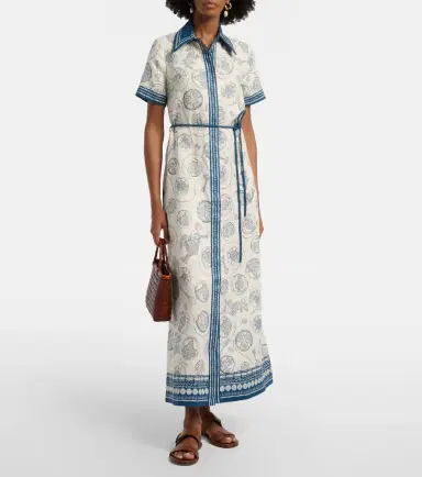 Alemais Alémais Lucky belted printed linen shirt dress | Thumbnail 4