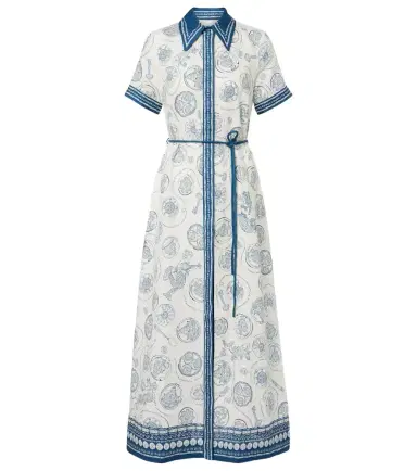 Alemais Alémais Lucky belted printed linen shirt dress | Thumbnail 1