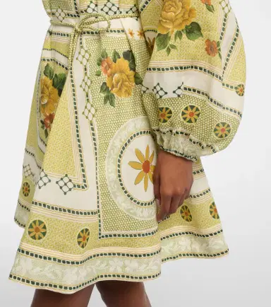 ALÉMAIS Alémais Dixie belted printed ramie minidress | Thumbnail 2