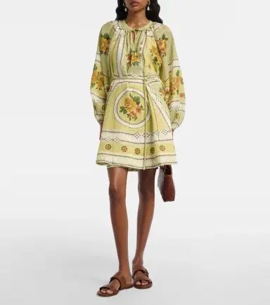 ALÉMAIS Alémais Dixie belted printed ramie minidress | Thumbnail 4