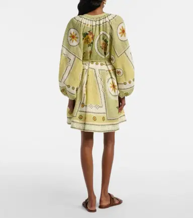 ALÉMAIS Alémais Dixie belted printed ramie minidress | Thumbnail 5
