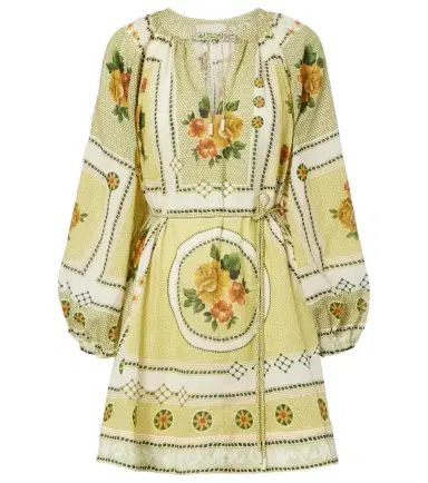 ALÉMAIS Alémais Dixie belted printed ramie minidress | Thumbnail 1