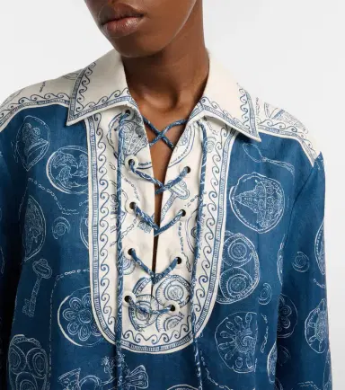 ALÉMAIS Alémais Lucky printed linen blouse | Thumbnail 2 ALÉMAIS Alémais Lucky printed linen blouse | Thumbnail 2
