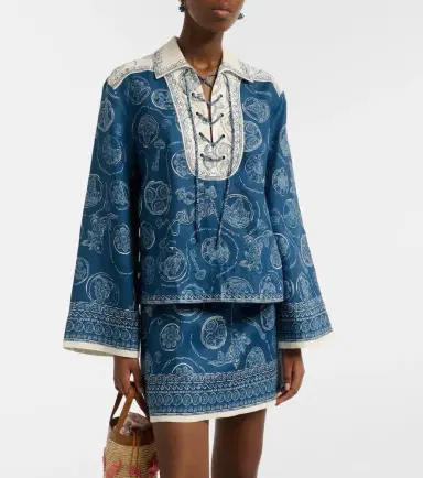 ALÉMAIS Alémais Lucky printed linen blouse | Thumbnail 4 ALÉMAIS Alémais Lucky printed linen blouse | Thumbnail 4