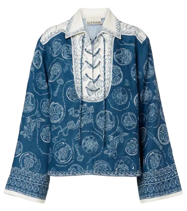 Alémais Lucky printed linen blouse