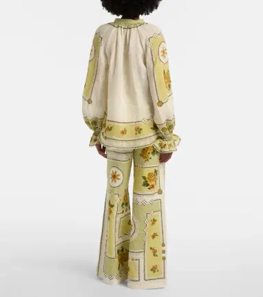 ALÉMAIS Alémais Dixie printed linen wide-leg pants | Thumbnail 2 ALÉMAIS Alémais Dixie printed linen wide-leg pants | Thumbnail 2