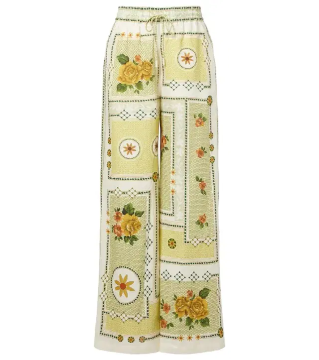 Alémais Dixie printed linen wide-leg pants